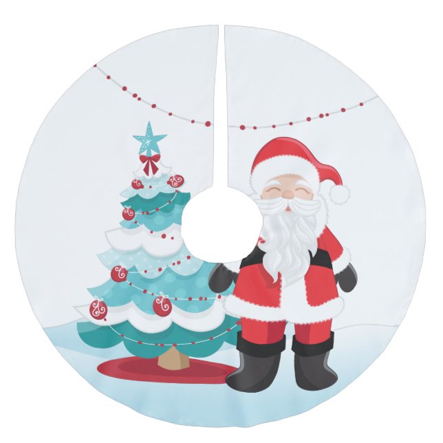 Santa Claus  Brushed Polyester Tree Skirt (Front)