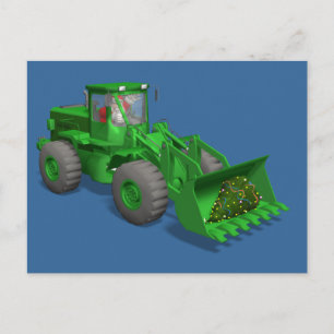 Santa Claus Bulldozer Operator Holiday Postcard