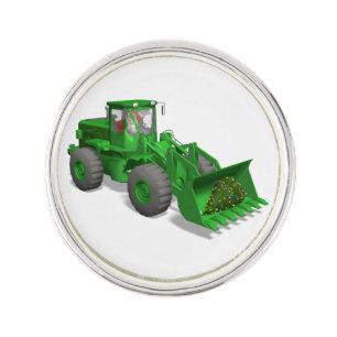 Santa Claus Bulldozer Operator Lapel Pin
