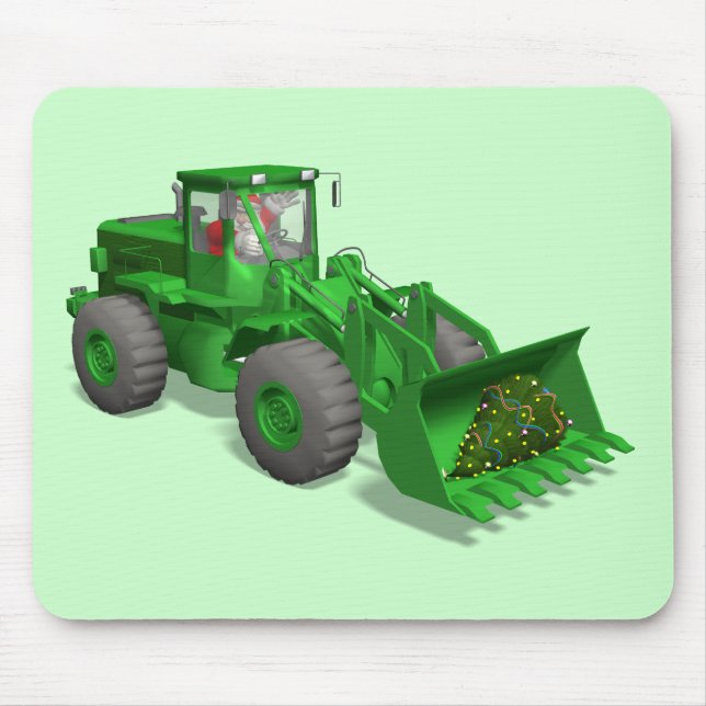 Santa Claus Bulldozer Operator Mouse Pad (Front)