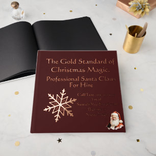 Santa Claus Business Card Print Gold Foil Guest Book