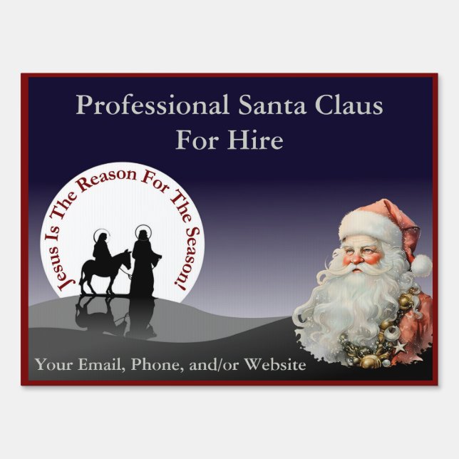 Santa Claus Business Card Yard Sign (Front)