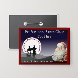 Santa Claus Business Pin Button