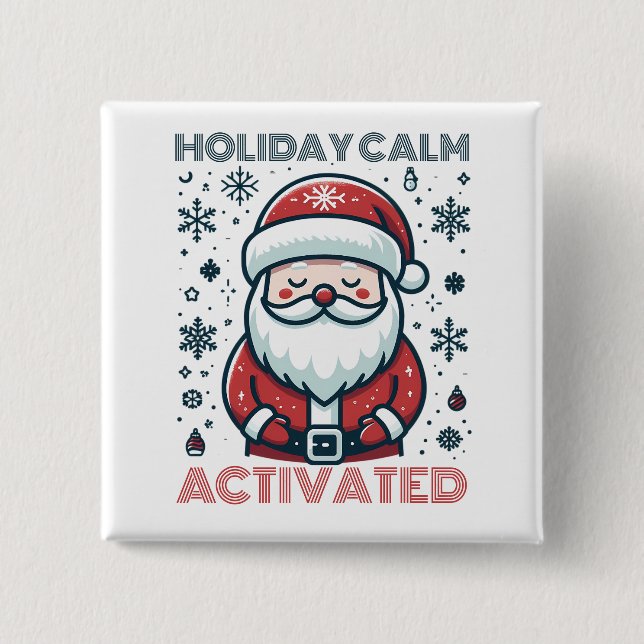 Santa Claus Button - Festive Holiday Accessory (Front)