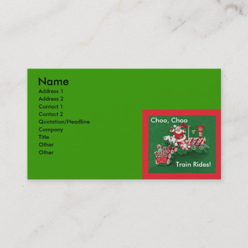 Santa Claus Candy Train Christmas Business Card