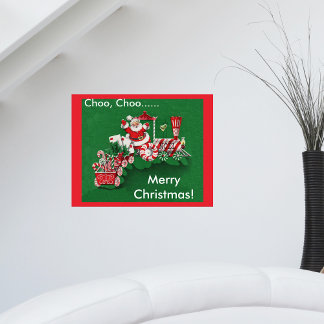 Santa Claus Candy Train Poster