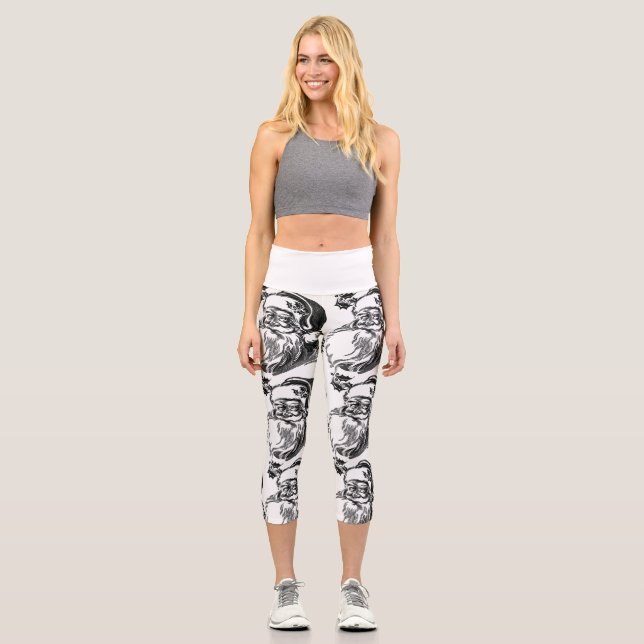 SANTA CLAUS CAPRI YOGA LEGGINGS (Front)