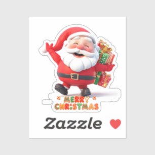 🎁 Santa Claus Carrying Festive Gifts Christmas Sticker