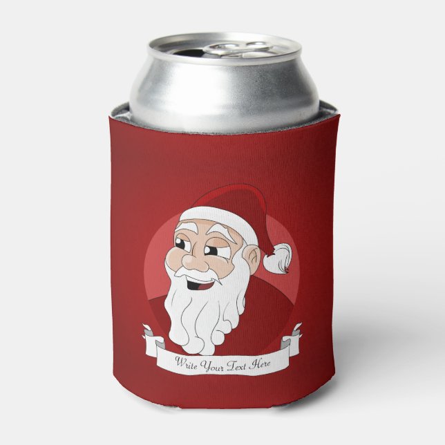 Santa Claus Cartoon Can Cooler (Can Front)