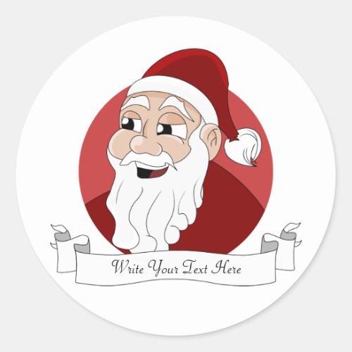 Santa Claus Cartoon Classic Round Sticker