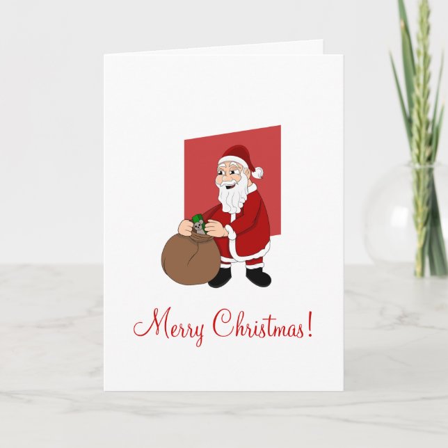 Santa Claus Cartoon Holiday Card (Front)