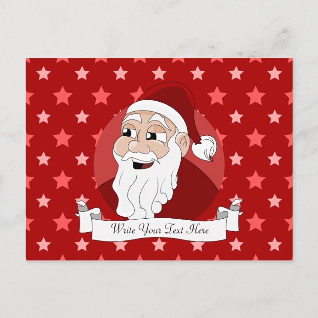 Santa Claus Cartoon Holiday Postcard (Front)