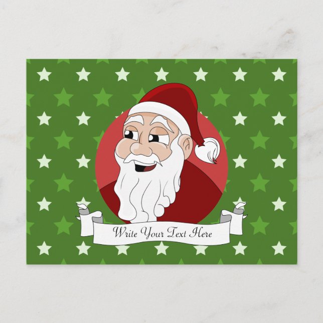 Santa Claus Cartoon Holiday Postcard (Front)