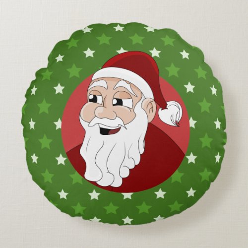 Santa Claus Cartoon Round Pillow