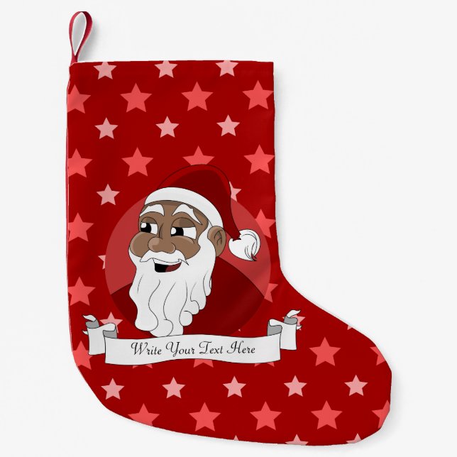 Santa Claus Cartoon Small Christmas Stocking (Front)