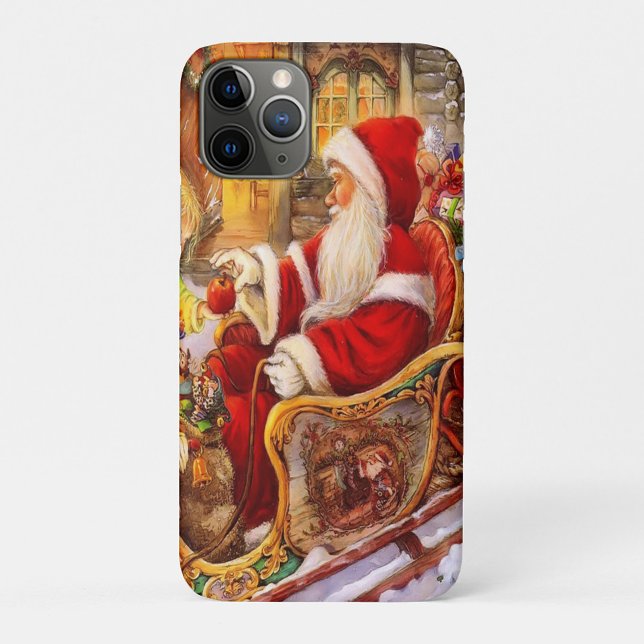 Santa Claus Case-Mate iPhone Case (Illustration of a 70-year-old white male with white hair and beard, wearing a red Santa Claus suit.)