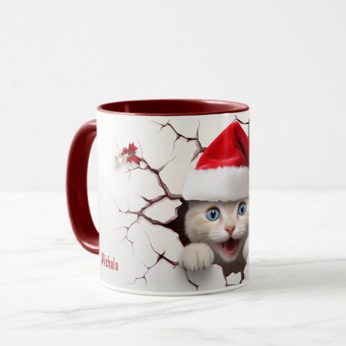 Santa Claus Cat in Wall Mug