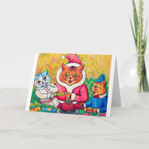 Santa Claus Cat, Louis Wain Card