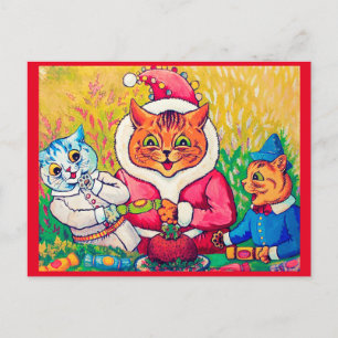 Santa Claus Cat, Louis Wain Postcard