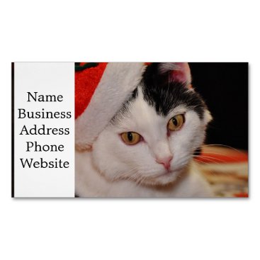 Santa claus cat - merry christmas - pet cat business card magnet Santa claus cat - merry christmas - pet cat business card magnet
