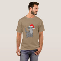 Santa Claus cat with a red santa hat T-Shirt
