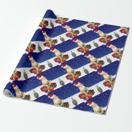 Santa Claus Cat with Christmas Gift Wrapping Paper