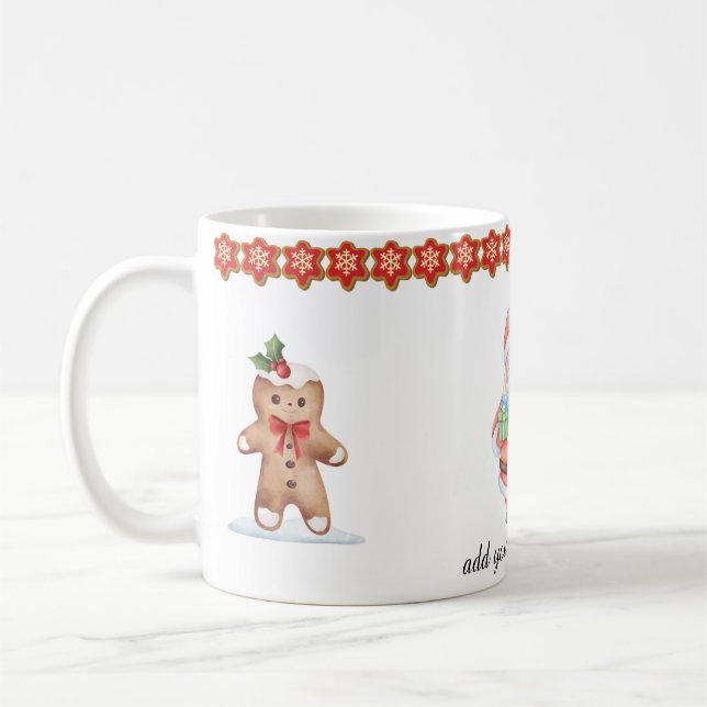 Santa Claus Ceramic Mug - Customizable (Left)