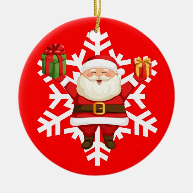 Santa Claus Ceramic Ornament (Front)
