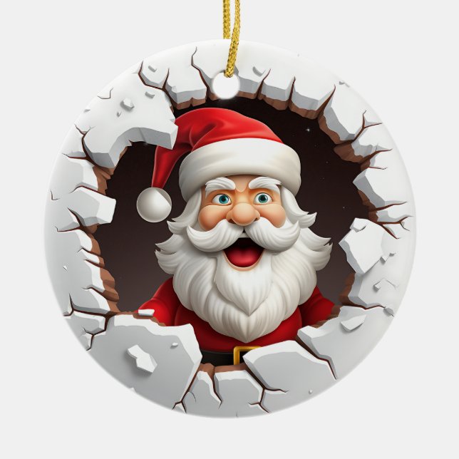 Santa Claus Ceramic Ornament (Front)