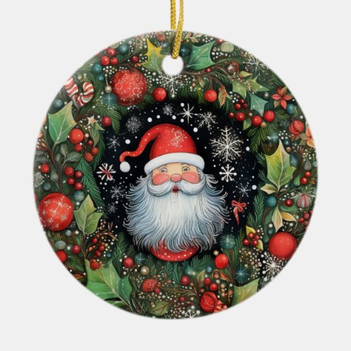 Santa Claus Ceramic Ornament