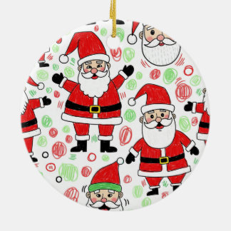 santa claus ceramic ornament
