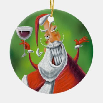 Santa Claus Ceramic Ornament by Joeville at Zazzle