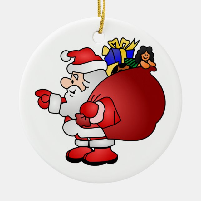 Santa Claus Ceramic Ornament (Front)