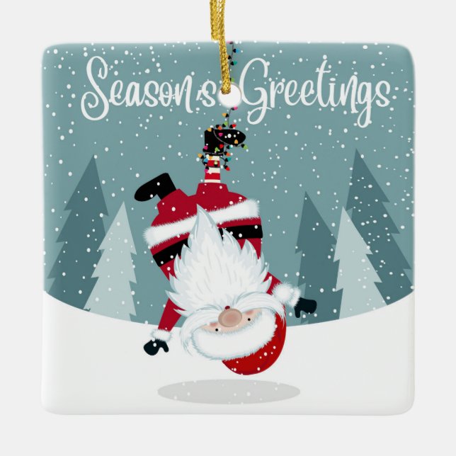 Santa Claus Ceramic Ornament (Front)
