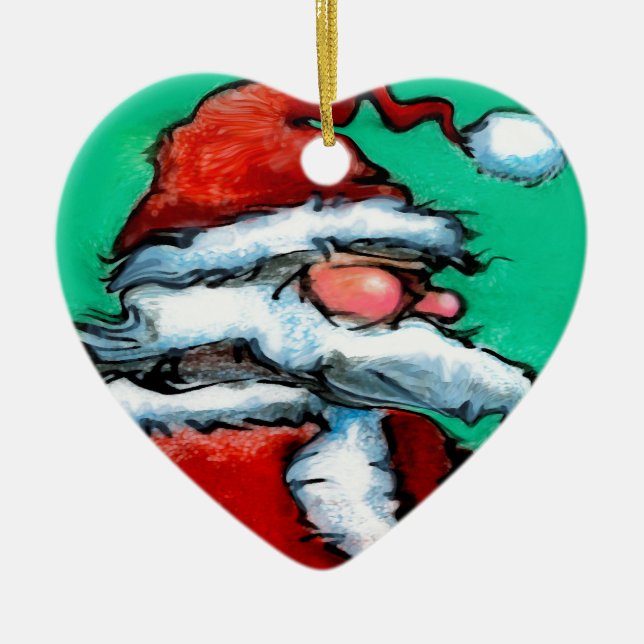 Santa Claus Ceramic Ornament (Front)
