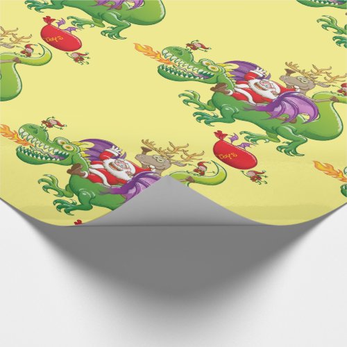 Santa Claus Changed his Reindeer for a Dragon Wrapping Paper