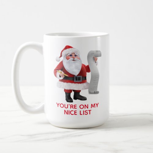 Santa Claus Checking His List Coffee Mug