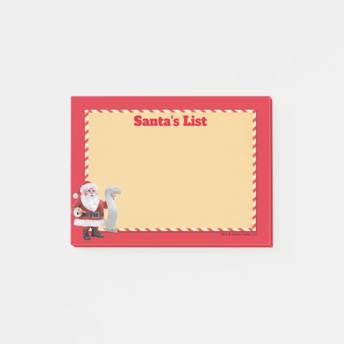 Santa Claus Checking His List Post_it Notes