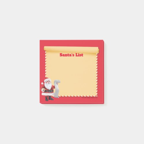 Santa Claus Checking His List Post_it Notes