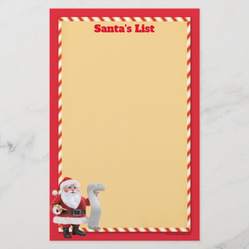 Santa Claus Checking His List Stationery