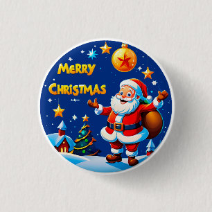 Santa Claus Cheerful Greeting Button