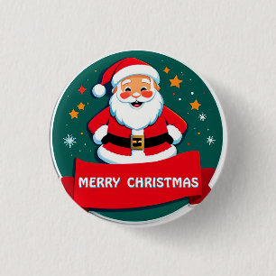 Santa Claus Cheerful Greeting Button