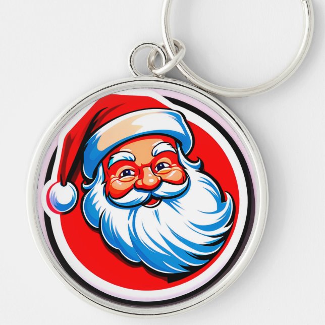 Santa Claus Cheerful Greeting Keychain (Front)