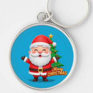 Santa Claus Cheerful Greeting Keychain
