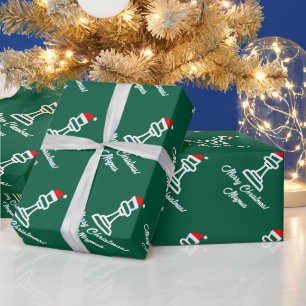 Santa Claus chess pawn personalized Christmas Wrapping Paper