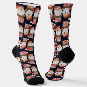 Santa Claus Chimney Christmas Pattern Socks