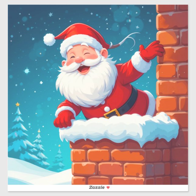 🎁Santa Claus Chimney Christmas Sticker ✨ (Sheet)