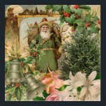 Santa Claus Christmas Antique Beautiful Art<br><div class="desc">Christmas Santa Claus - This antique image is a collage collected from an old antique Christmas cards from the 1800s. Santa Claus has his bag of toys,  a Christmas Tree,  and lots of decorations on Christmas Eve</div>