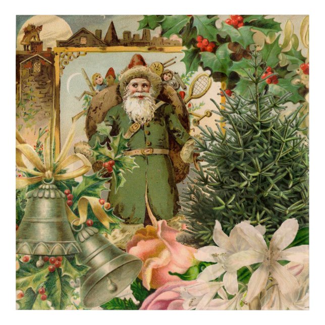 Santa Claus Christmas Antique Beautiful Art (Front)