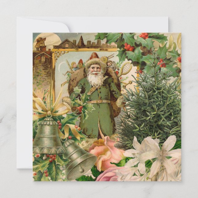 Santa Claus Christmas Antique Beautiful Art (Front)